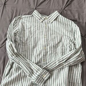 Old Navy Men's Striped Button Down Shirt - Sage and White